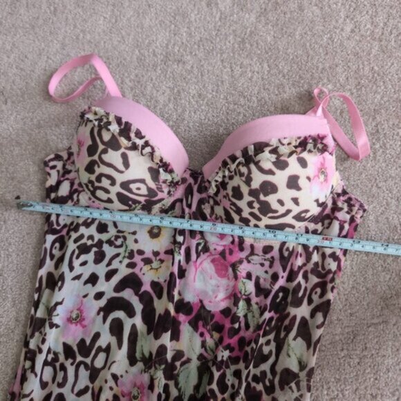 Vintage Y2K 2000s Babydoll Animal Leopard Glam Sexy Playboy Playmate Lingerie S - Picture 4 of 6